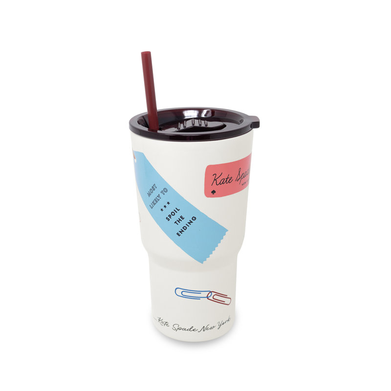 Acier inoxydable 20 oz. Gobelet avec paille, club de lecture