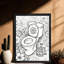 «Black», art floral rétro encadré noir-1141524849