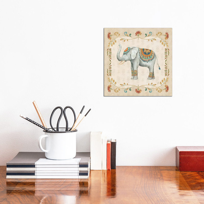 Elephant Walk III by Daphne Brissonnet - Wrapped Canvas Painting, 30.48 cm H x 30.48 cm W