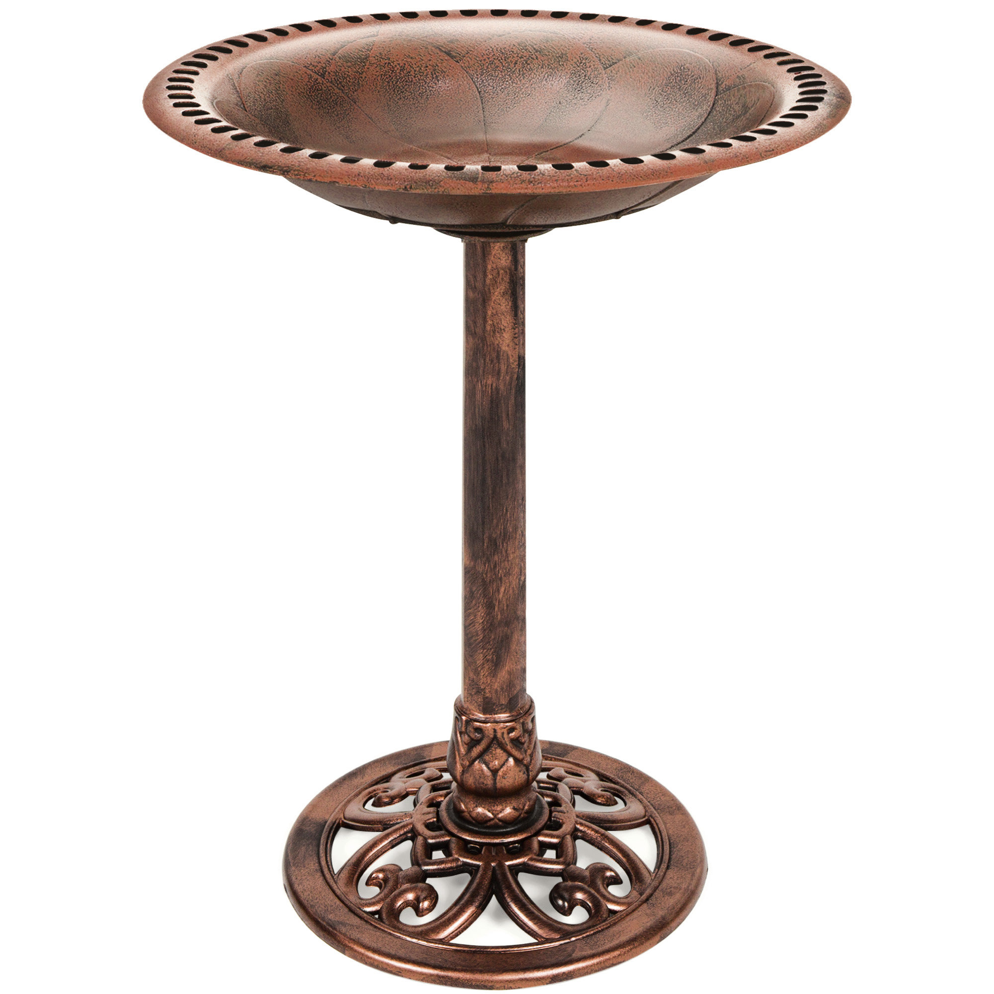 Fleur De Lis Living Mccleskey Outdoor Rustic Pedestal Bird Bath