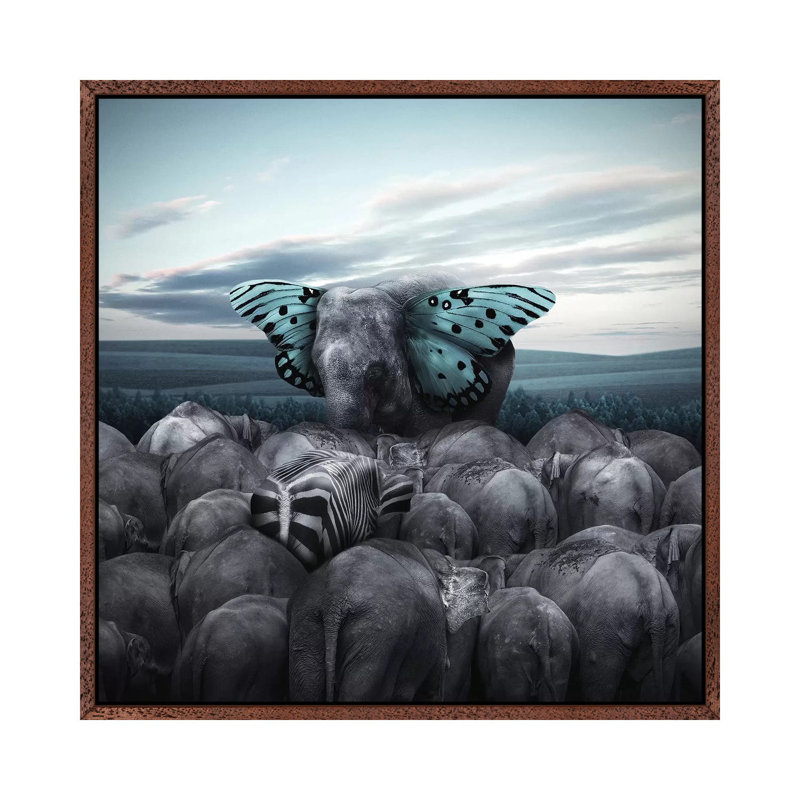 Hail To The King by Hardibudi - Print on Canvas, 66.04cm H x 66.04cm W x 3.81cm D, Classic Brown Wood Floater Framed
