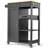 Solid Wood Top Kitchen Island Cart with Wheels, Drawers, Storage Cabinet, Towel Rack & Hooks-2004724746