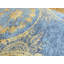 Tapis de la surface en laine bleu/doré 8 pi 1 po x 9 pi 10 po one-of-kind à la main noué la Ronson