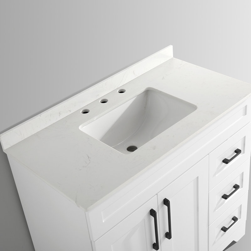 DodreHome 18.9'' White Marble Rectangular Bathroom Sink