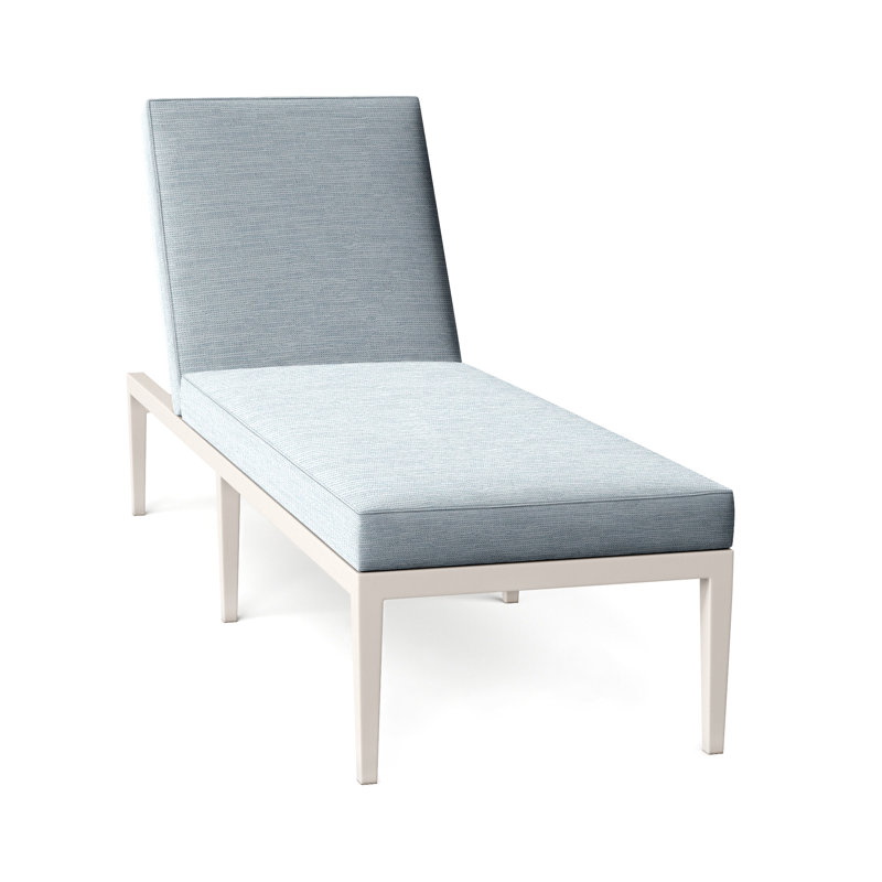 Elegante 78" Long Reclining Single Chaise with Cushions, Welt, Paper Sky, Elegante #97 Midnight