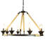 Lustre de roue de wagon de style bougie 8 lumières Broomfield