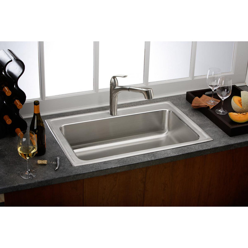 Gourmet Pull Out Single Handle Kitchen Faucet, Brushed Nickel