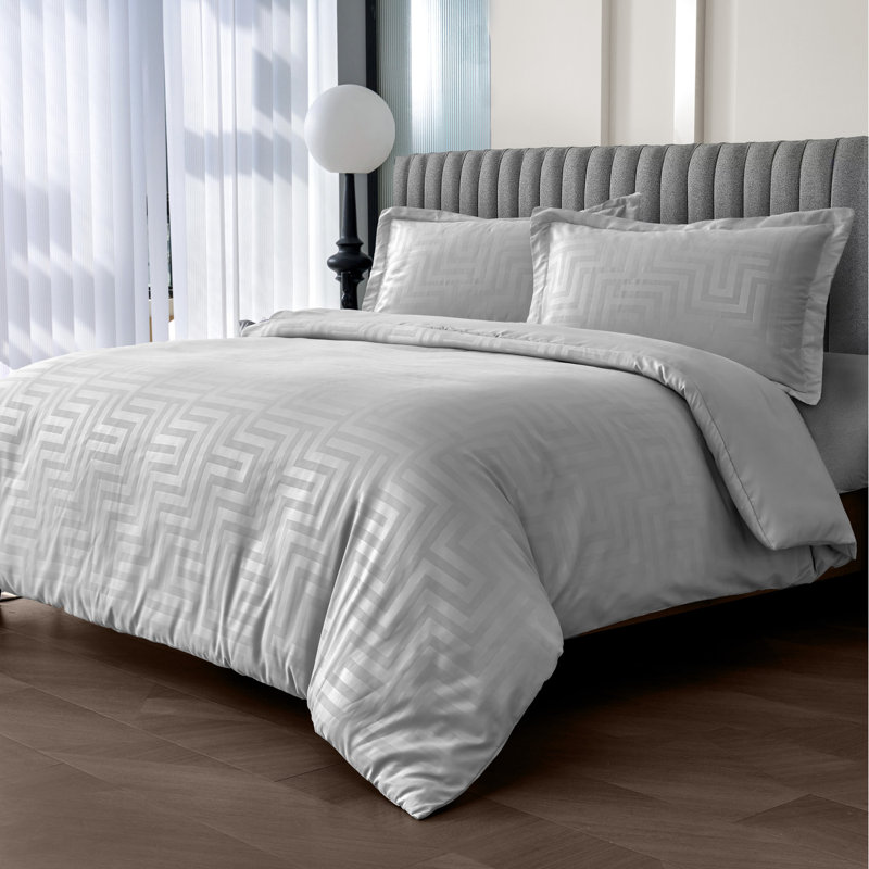 Polyester [EU ONLY] Duvet Cover Set with Pillowcases, Grey, 2, Single Duvet Cover + 1 Pillowcase