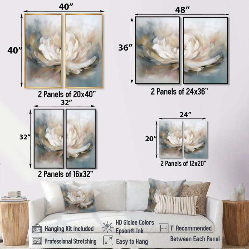 Lemire - Lotus, art mural, Black, 36" H x 48" W, Impression encadrée flottante