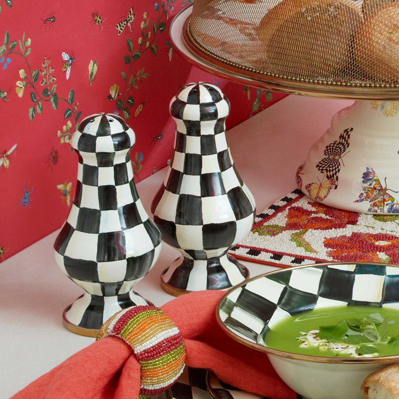 Large Salt & Pepper Shakers, Black/White
