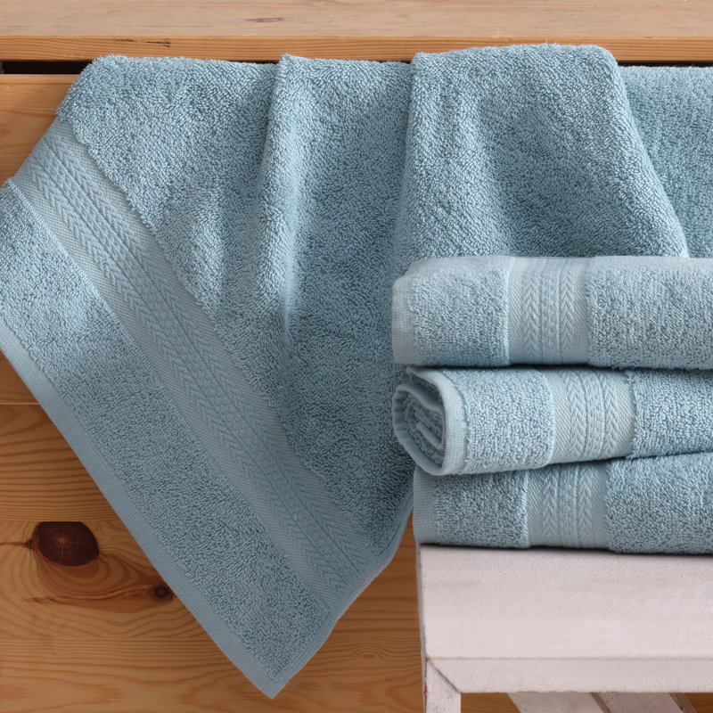 Ensemble de 4 serviettes à main 100% coton à séchage rapide pour salle de bain, 16 x 30 po, Bleu