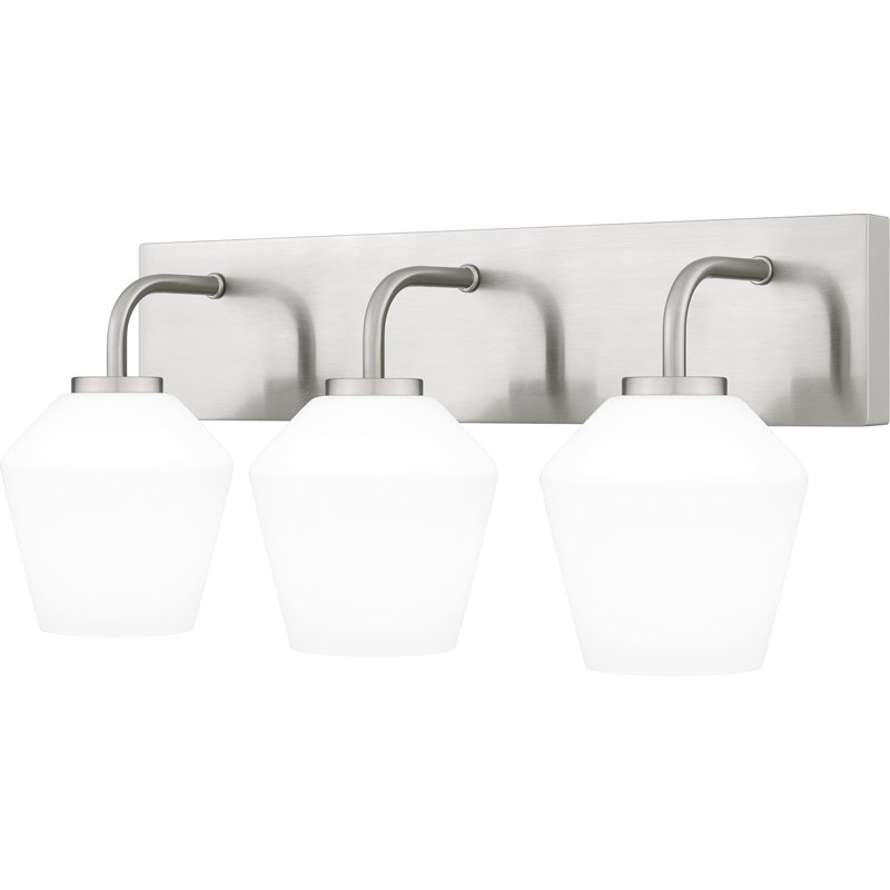 Éclairage pour meuble-lavabo 3 lumières Khenifra, Nickel brossé