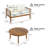 Breezara Modern Coastal Acacia Wood Outdoor Loveseat and Coffee Table Set with Rope Woven Sides and Water-Repellent Cushions-126077338