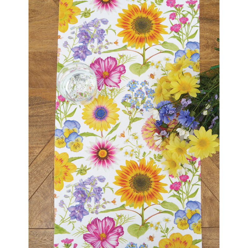 Baryal Spring Blooms Cotton Table Runner