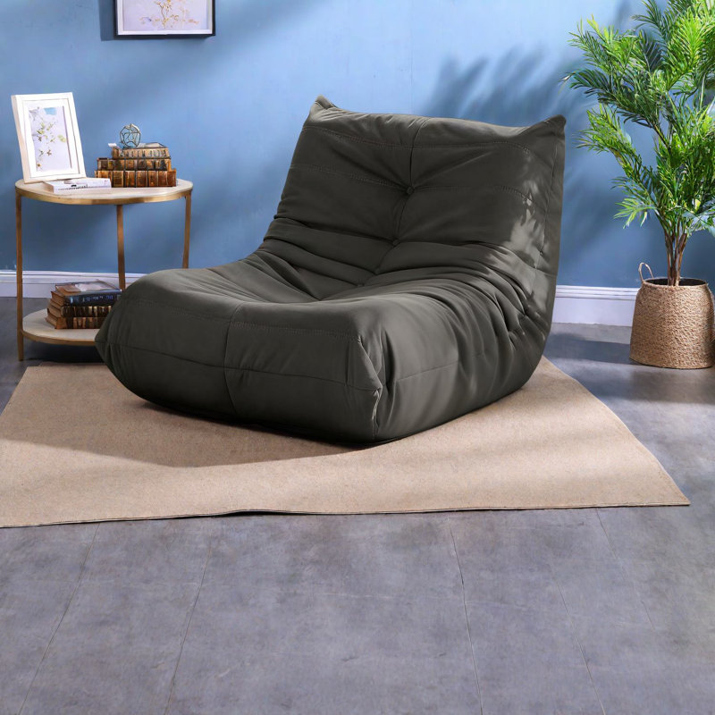 Fauteuil d'appoint confortable en velours côtelé gris de conception moderne pour le salon