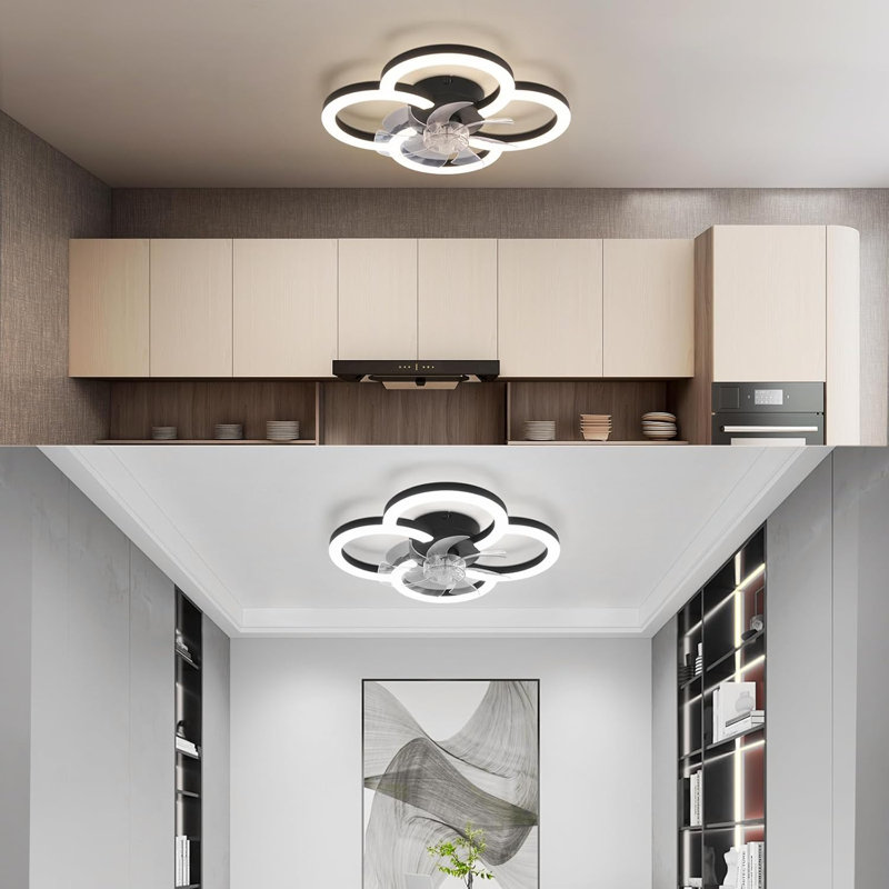 Ceiling Fan with LED Lights, Matte Black, Matte Black
