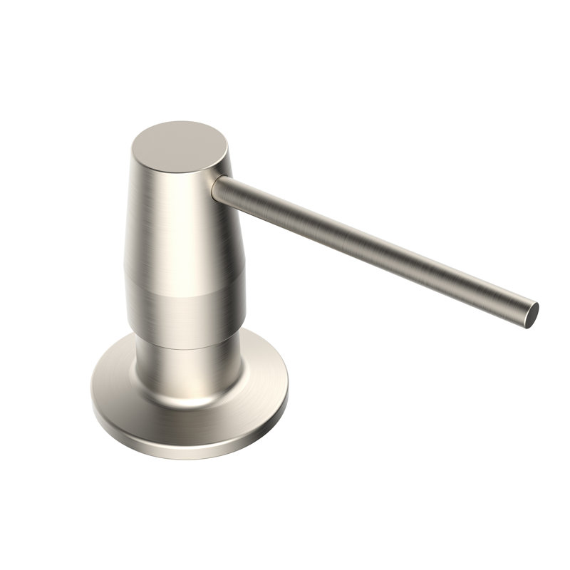 Robinet de cuisine Ruvati Distributeur de savon en métal en nickel brossé avec pompe à lotion pour le comptoir et bouteille rechargeable 