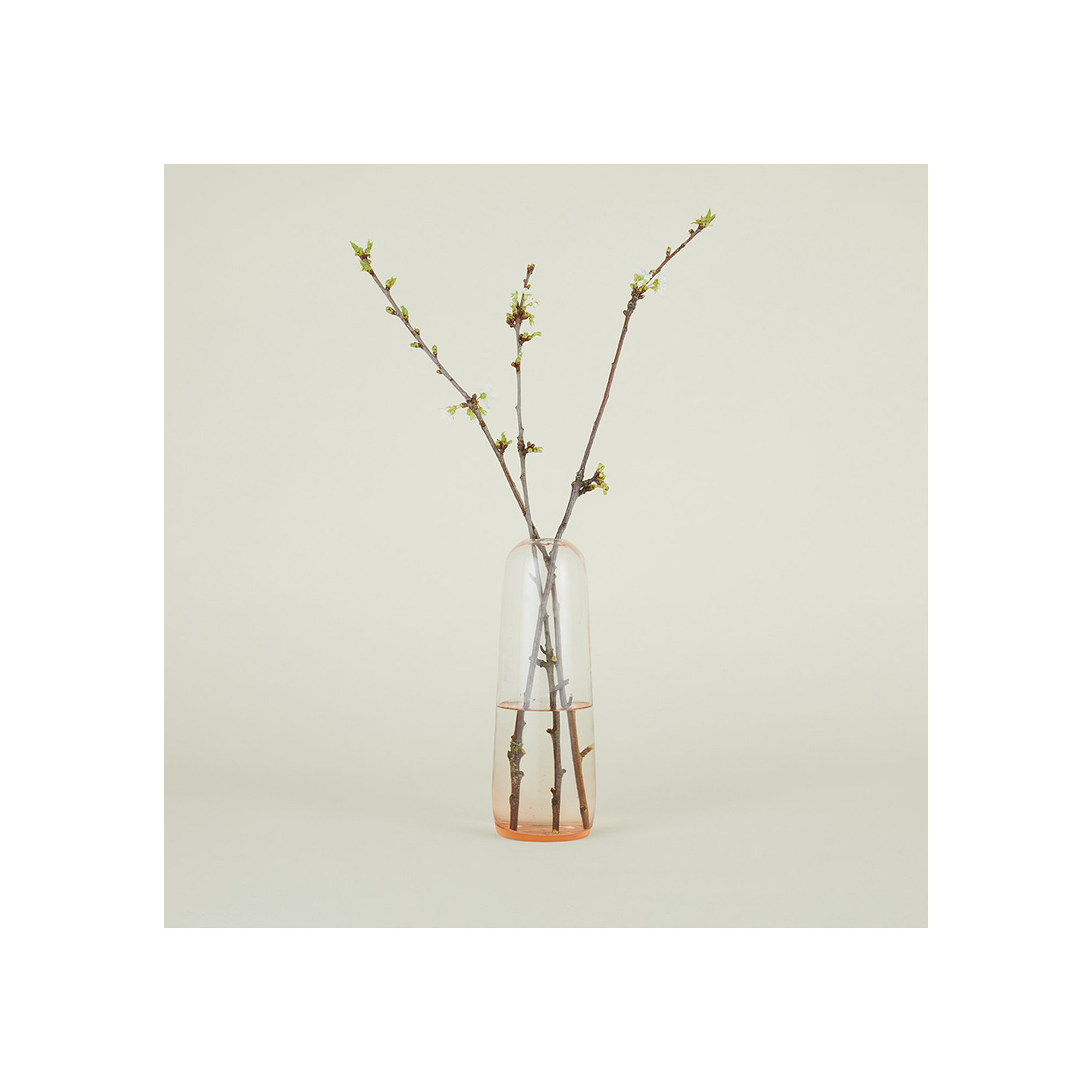 Aurora Handmade Glass Table Vase, 11.5" H x 4" W x 4" D, Blush