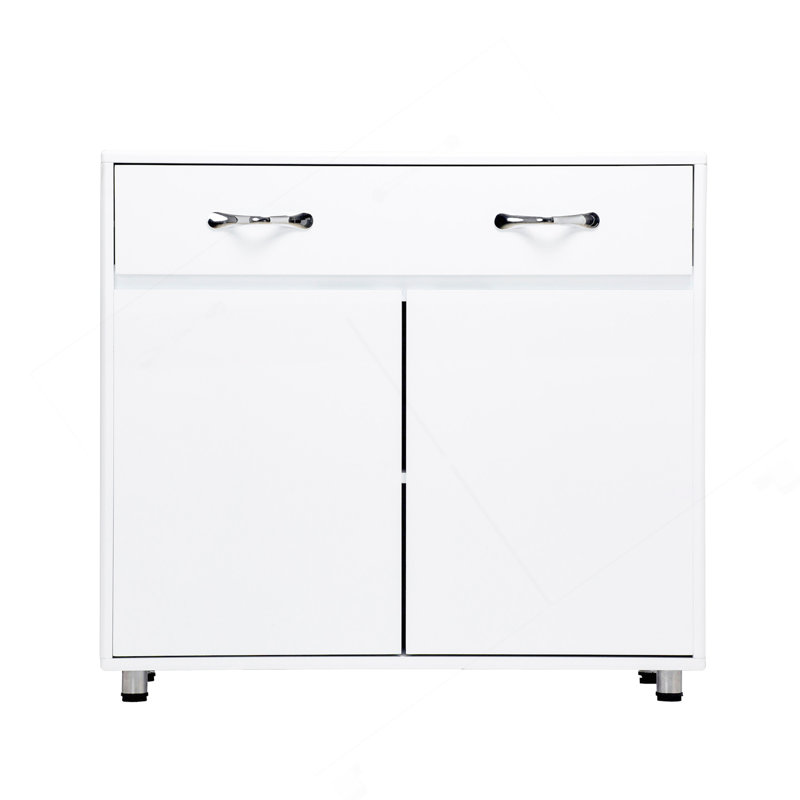 Two Door Side Table-White