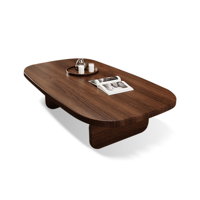 Nut-brown Solid Wood Rectangular Coffee Table, 15.75" H x 39.37" L x 19.69" W