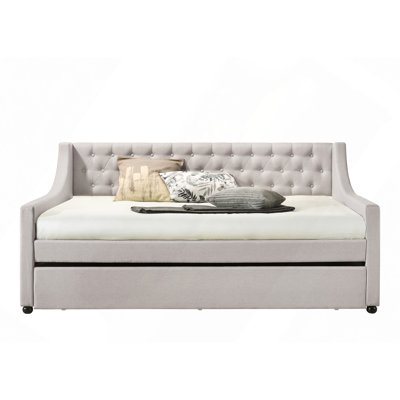 Lianna Fog Fabric Daybed & Twin Trundle