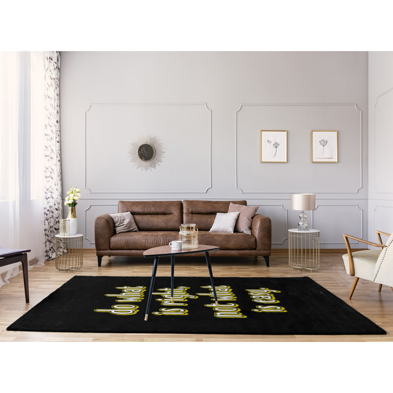 Tapis en poly-chenille style tableau noir do what is right quote, Rectangle 5 pi x 7 pi