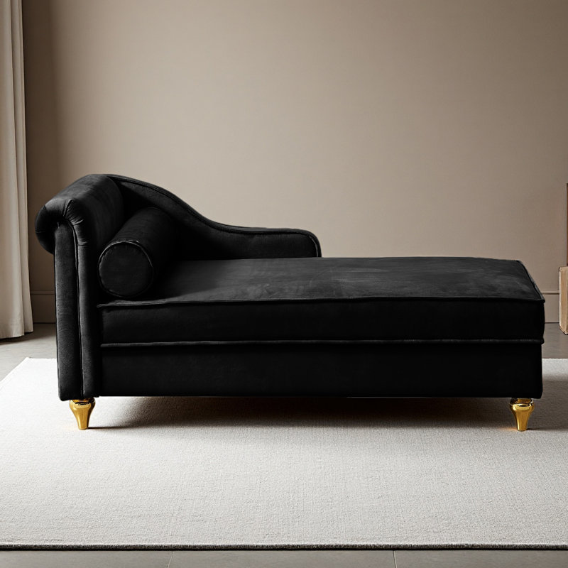 Chaise longue moderne avec revêtement en velours
