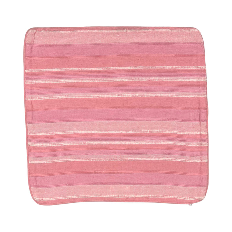 Bellas Striped Pink Square Cushion