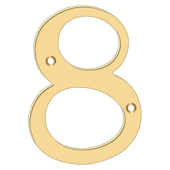 Chiffres de 4 po Deltana, PVD laiton poli, 8