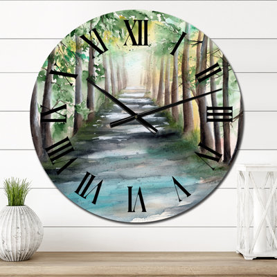Horloge murale traditionnelle A A Sunlit Forest Alley