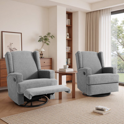 Ensemble de 2 fauteuils inclinables et oscillants rembourrés et oscillants