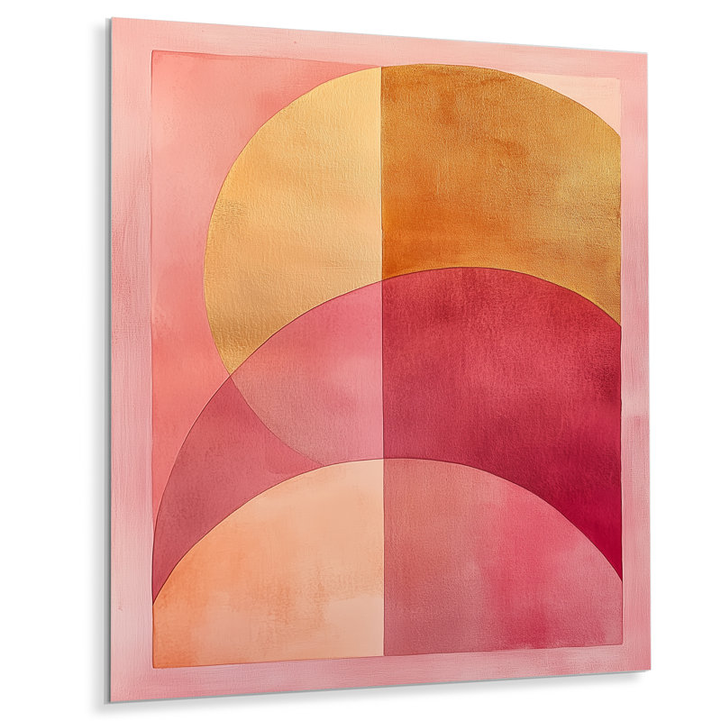 Blush & Gold Arcs - Abstract Modern Transitional, impression murale moderne, L 34 po x H 44 po