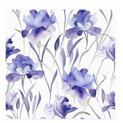 Floral Iris Flowers II Cottage Unframed Art Print