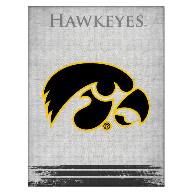 NCAA - Impression sur toile tendue, H 15 po x l 20 po x P 1 po, Iowa Hawkeyes