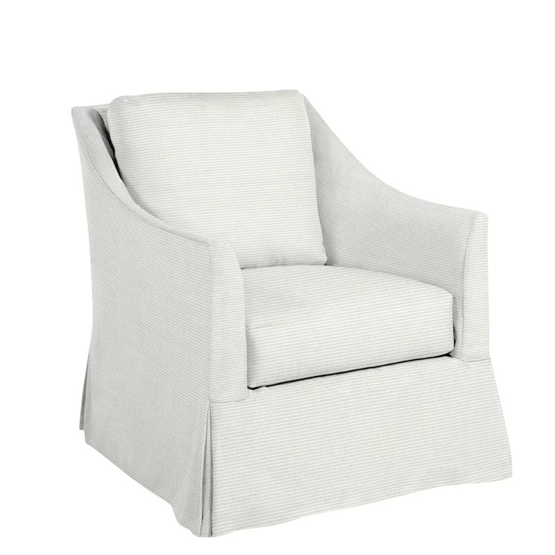 Baldwin Outdoor Swivel Lounge Chair, Washboard Snow/White