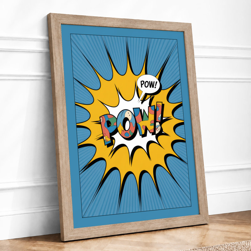 Comic Explosion Burst Retro - Framed Print, Oak, A3 - 42.0 x 29.7 cm
