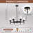 Modern Black Chandeliers, 6 Light Dining Room Light Fixtures Over Table, Farmhouse Glass Chandelier For Kitchen, Dining Room, Foyer, Entryway