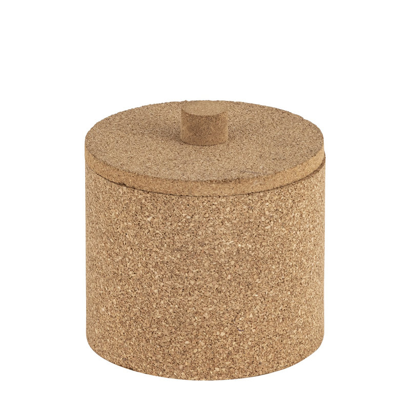 Boîte ronde en liège, H 6,25 po x l 6,25 po x P 6,25 po
