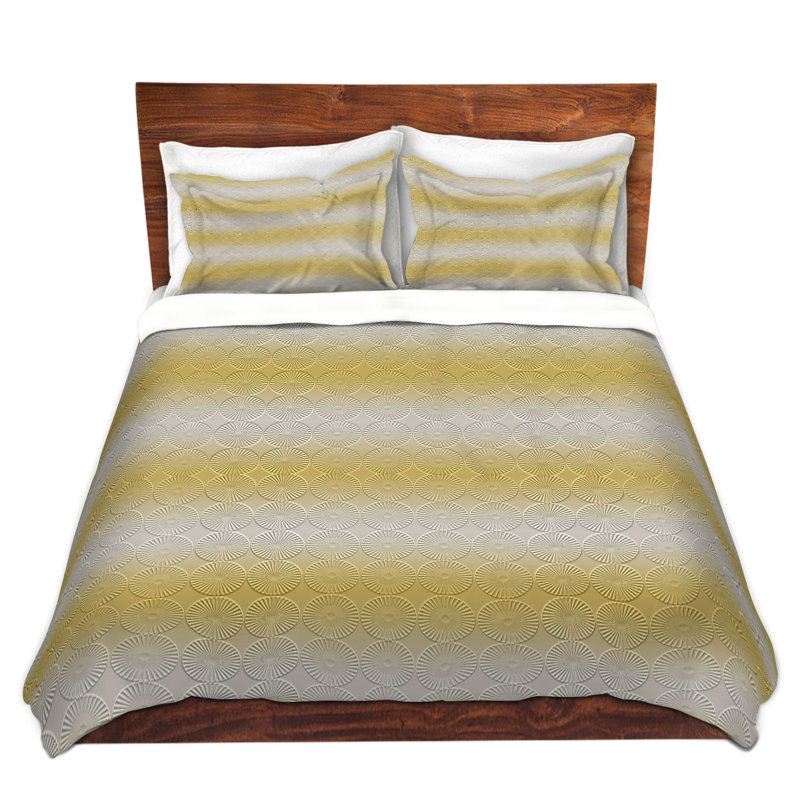 Ensemble de housse de couette de north east saumon, 1 housse simple + 1 taie standard, Jaune / Gris