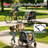 2-in-1 Bike Trailer & Pet Stroller for Dogs up to 100lbs– Foldable Pet Carrier Cart with two 8'' Front Caster & 20'' Quick Release Air-Filled Wheels, Breathable Mesh and PVC Rain Cover, Gray