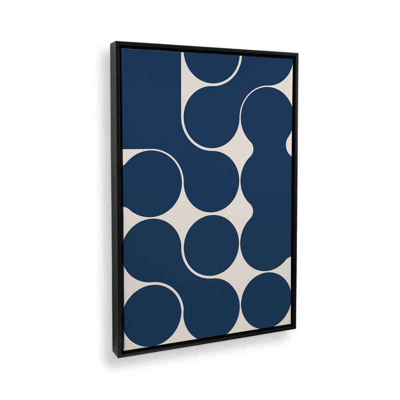 Impression sur toile sculpturale à géométrie bleue, H 12,75 po x l 8,75 po , Noir satiné
