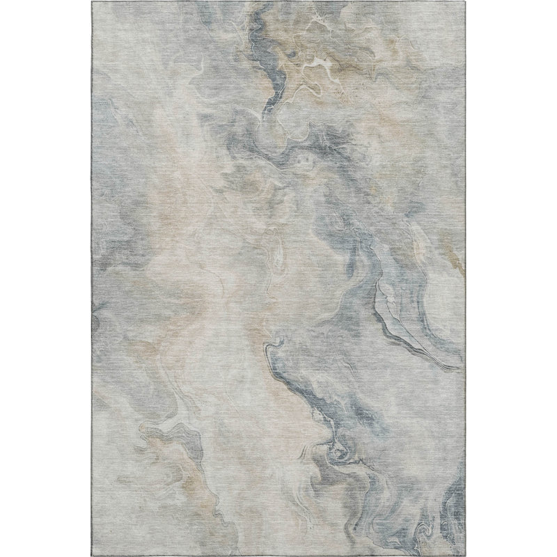 Premium Machine Washable Slesnick AMF1680 Abstract Rug, Rectangle 9' x 12'