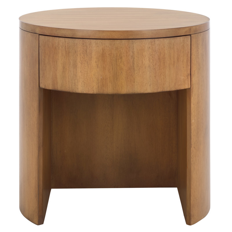 Daiya Round 1 Draw Wood Nightstand, Natural