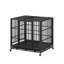 Cage pour chien avec roues verrouillables et loquet rotatif-948422077