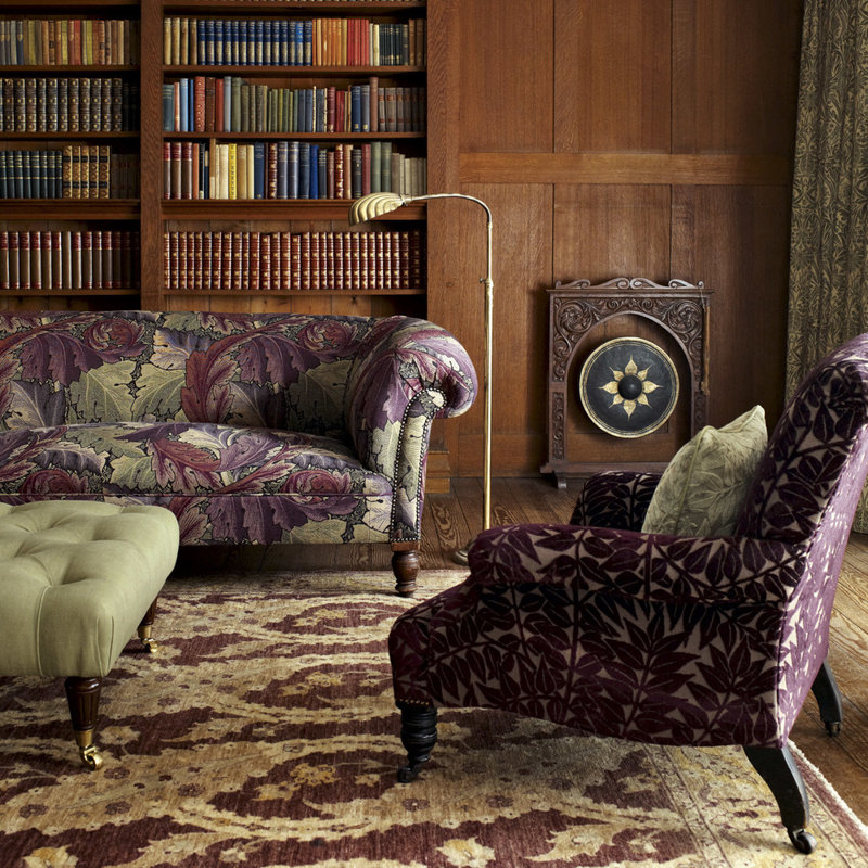 Acanthus Tapestry Fabric, Grape/Heather