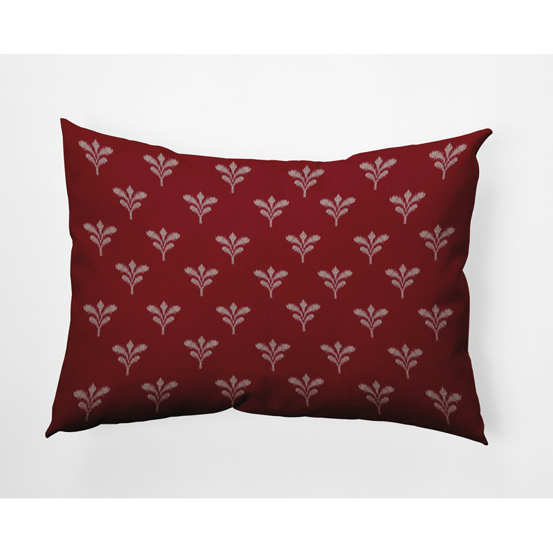 Floating Feathers Accent Pillow, Carmine Red, 14" x 20"