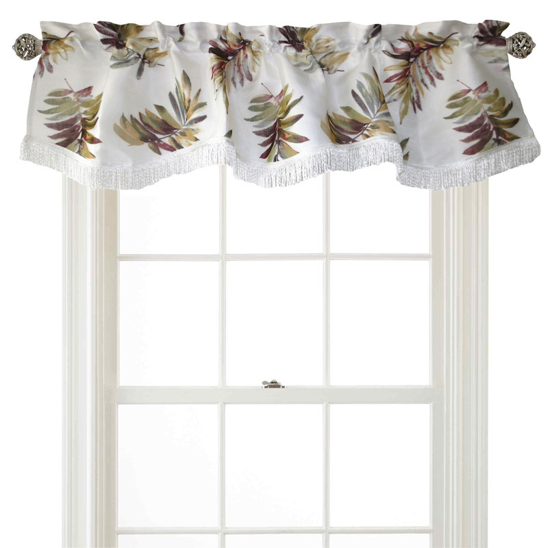 Cantonnière pour fenêtre 60 "Sheer kalloo, Feuilles de pêche