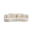 Canapé modulaire blanc avec coussins amovibles, tissu durable, structure en bois massif, canapé pour 4 personnes-654282403