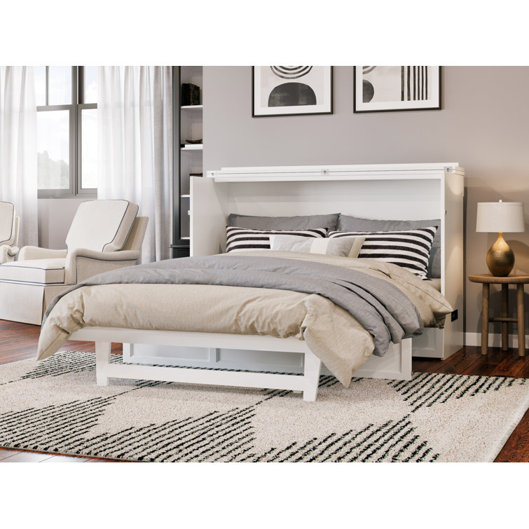 Andriena Murphy Bed Chest with 6" Mattress, Storage & Built-in Charger