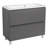 Juvens 31.3 " W Freestanding Standard Free Standing Single Double Single Vanity Bathroom Vanity With Ceramic Top with Mirror-2110765337